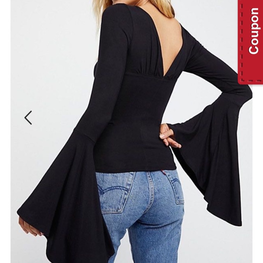 NWT Free People What a Babe bell sleeved top shirt - Picture 2 of 9